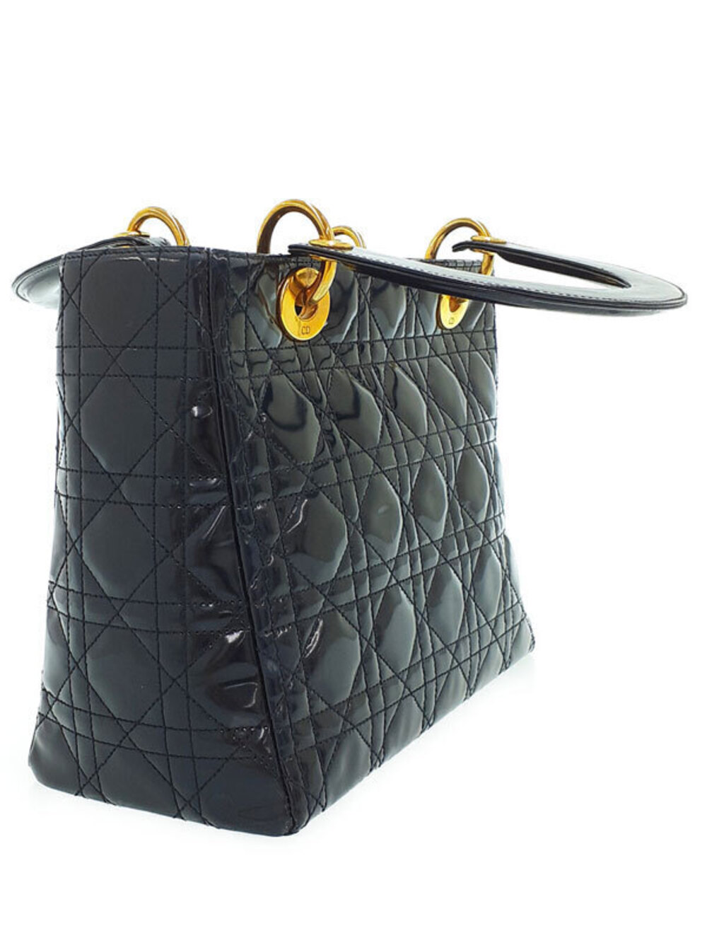 Dior Quilted Cannage 2way bag Lady Christian Black